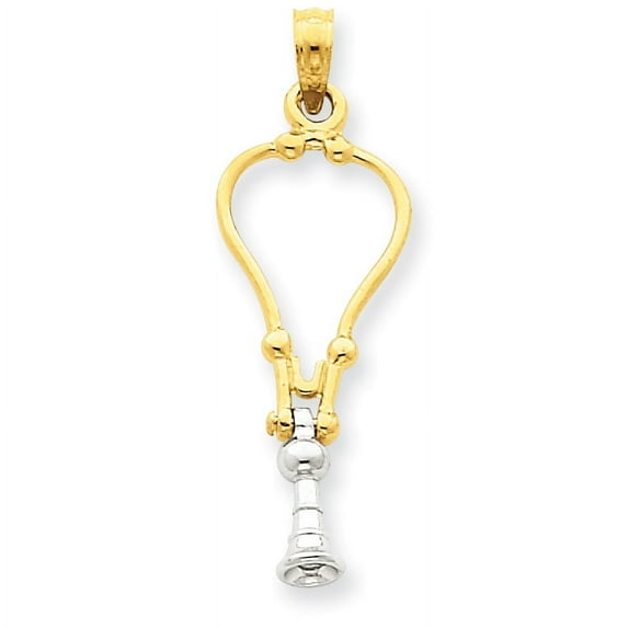 Beautiful 14k Two-Tone 3-D Stethoscope Pendant