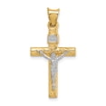 thumbnail image 1 of Beautiful 14k Two-Tone Crucifix Pendant, 1 of 2