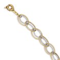 thumbnail image 1 of Beautiful 14k Two Tone Fancy Oval Link Bracelet, 1 of 2
