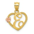 thumbnail image 1 of Beautiful 14k Two-Tone Initial E in Heart Charm, 1 of 2