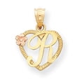 thumbnail image 1 of Beautiful 14k Two-Tone Initial R in Heart Charm, 1 of 2