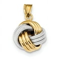thumbnail image 1 of Beautiful 14k Two-Tone Polished Textured Love Knot Pendant, 1 of 2