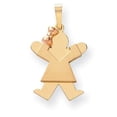 thumbnail image 1 of Beautiful 14k Two-Tone Small Girl with Bow on Left Engravable Charm, 1 of 2