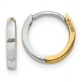 thumbnail image 1 of Beautiful 14k Two-tone 1.75mm Round Hinged Hoop Earrings, 1 of 2
