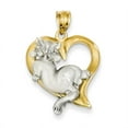 thumbnail image 1 of Beautiful 14k Two-tone Cat In Heart Charm, 1 of 2
