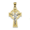 thumbnail image 1 of Beautiful 14k Two-tone Polished Celtic INRI Crucifix Pendant, 1 of 2