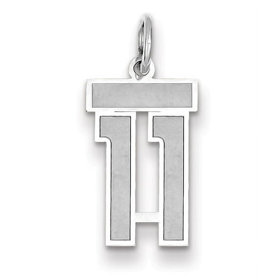 Beautiful 14k WG Small Satin Number 11 Charm