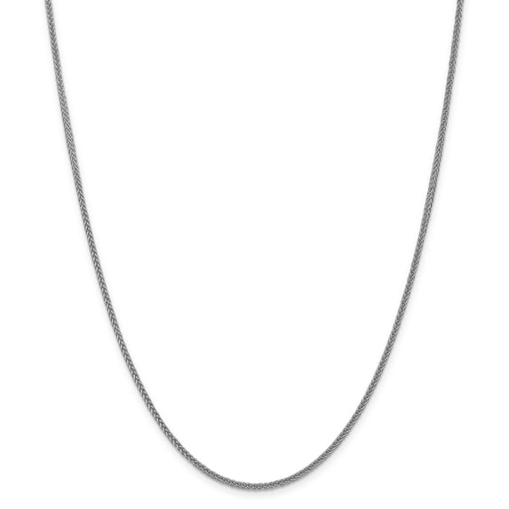 Beautiful 14k White Gold 2mm Semi-solid 3-Wire Wheat Chain