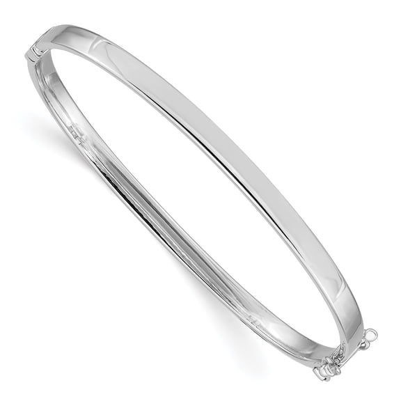 Beautiful 14k White Gold 4mm Hinged Bangle