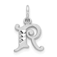 thumbnail image 1 of Beautiful 14k White Gold Diamond-cut Initial R Charm, 1 of 2