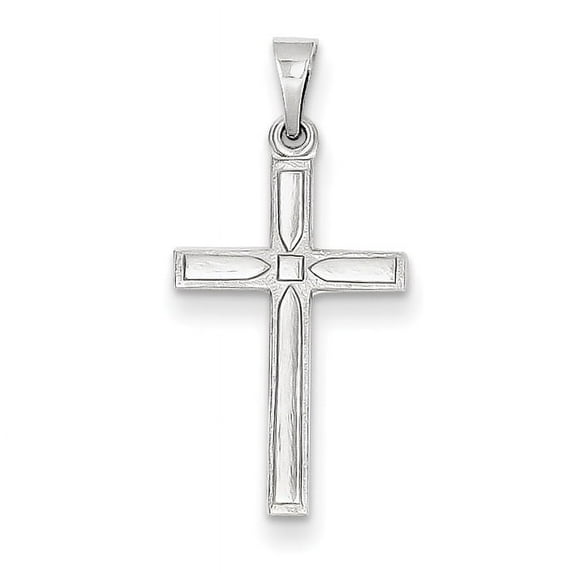 Beautiful 14k White Gold Hollow Cross Pendant