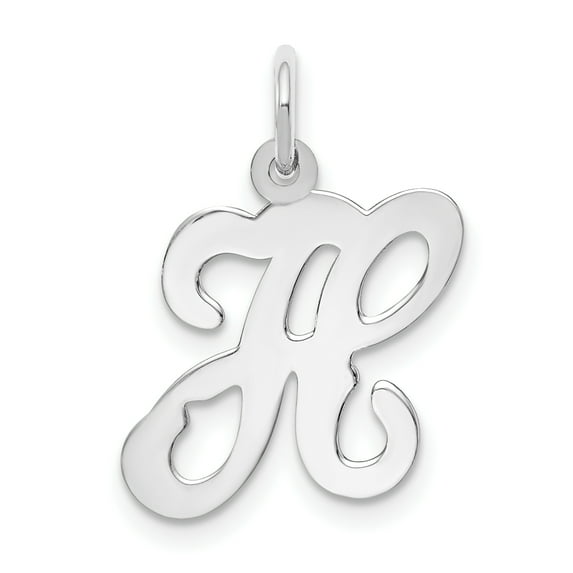 Beautiful 14k White Gold Initial H Charm