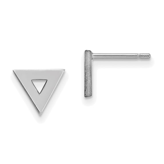 Beautiful 14k White Gold Open Triangle Post Earrings