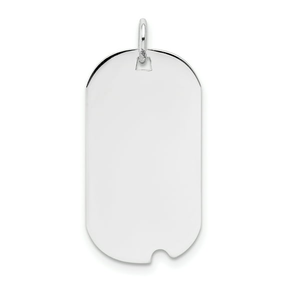 Beautiful 14k White Gold Plain .013 Gauge Engravable Dog Tag w/Notch Disc