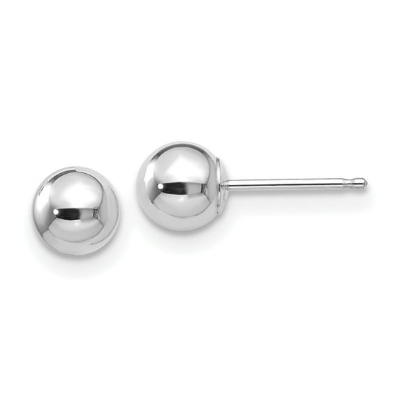 Beautiful 14k White Gold Polished 5mm Ball Post Earrings