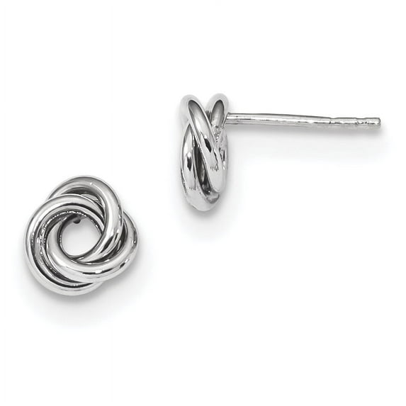 Beautiful 14k White Gold Polished Love Knot Post Earrings