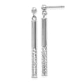 thumbnail image 1 of Beautiful 14k White Gold Polished and Diamond-cut Bar Dangle Post Earrings, 1 of 2