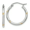 thumbnail image 1 of Beautiful 14k White Gold & Rhodium Hoop Earrings, 1 of 2