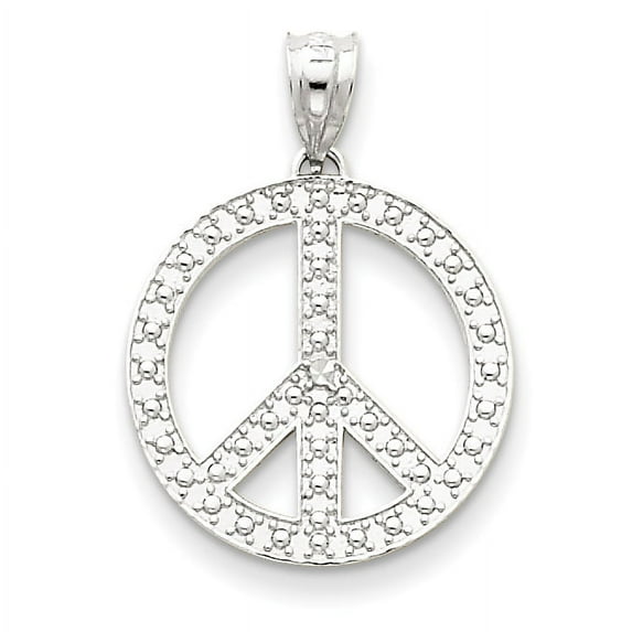 Beautiful 14k White Peace Symbol Pendant