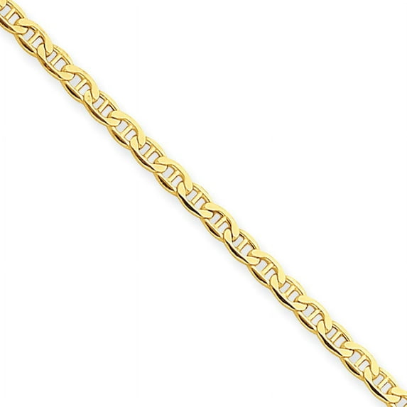 Beautiful 14k Yellow Gold 2.40mm Semi-Solid Anchor Chain