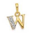 thumbnail image 1 of Beautiful 14k w/Rhodium Polished .01ct Diamond Initial W Charm, 1 of 2