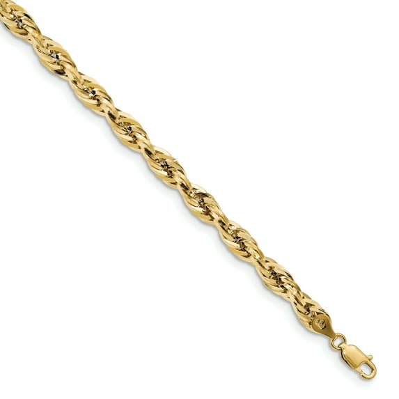 Beautiful 14ky 5.4mm Semi-Solid Rope Chain