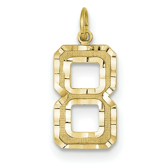 Beautiful 14ky Casted Large Diamond Cut Number 8 Charm