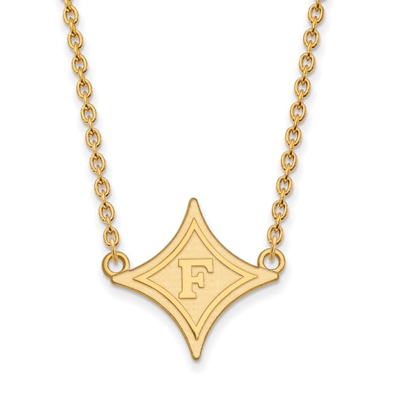 Beautiful 14ky LogoArt Furman University Large Pendant w/Necklace