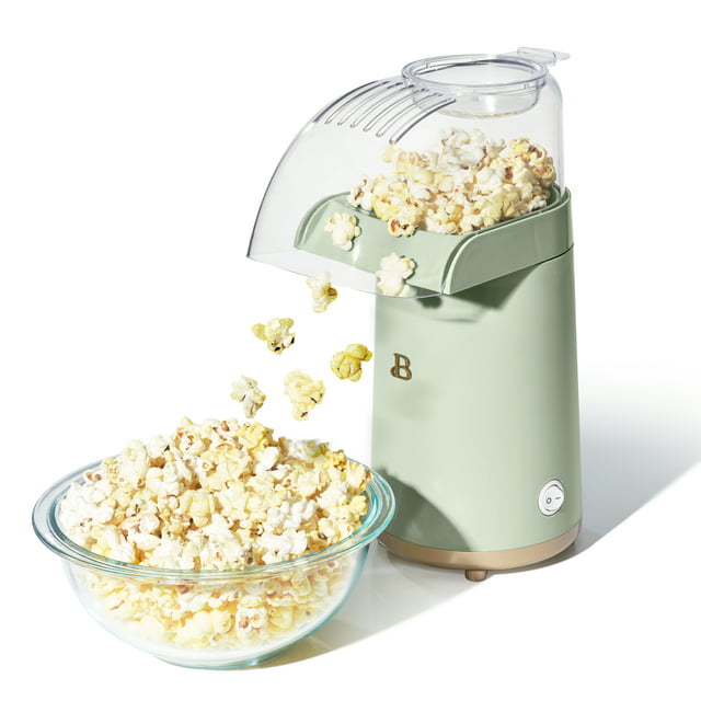 Beautiful 16 Cup Hot Air Electric Popcorn Maker, Sage Green by Drew Barrymore