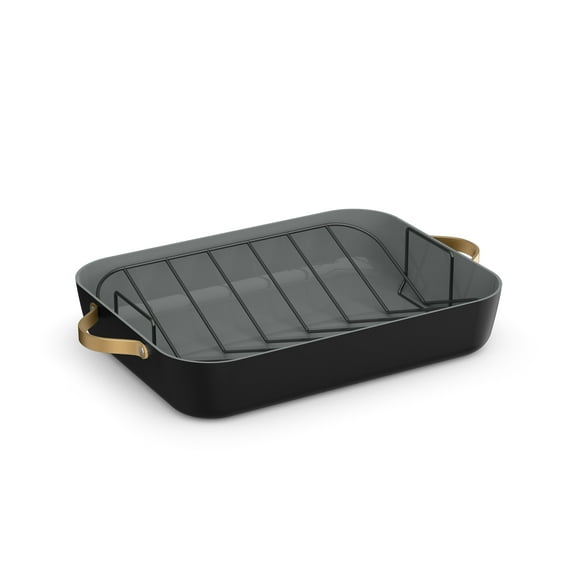 Beautiful 16" x 12" Roaster with Rack, Black Sesame by Drew Barrymore