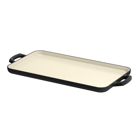 Beautiful 18-Inch Lightweight Cast Enamel Griddle Pan, Black Sesame by Drew Barrymore