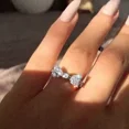 thumbnail image 1 of Beautiful 1Ct Round Cut Simulated Diamond Women's Engagement Ring 14k White Gold Plated 925 Silver, 1 of 3