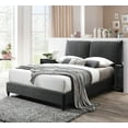 thumbnail image 1 of Beautiful 1pc Modern Charcoal Fabric Upholstered King Size Platform Bed Bedroom Furniture, 1 of 5