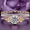 thumbnail image 1 of Beautiful 2.25 Carat Round Cut Diamond Moissanite Floral Engagement Ring, Antique Wedding Ring, Two Matching Band in 10k Solid Rose Gold, Gift For Her In Festival Time, Promise Ring, Anniversary Ring, 1 of 3