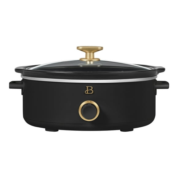 Beautiful 2.5 Qt Dip and Serve Manual Slow Cooker, Black Sesame by Drew Barrymore