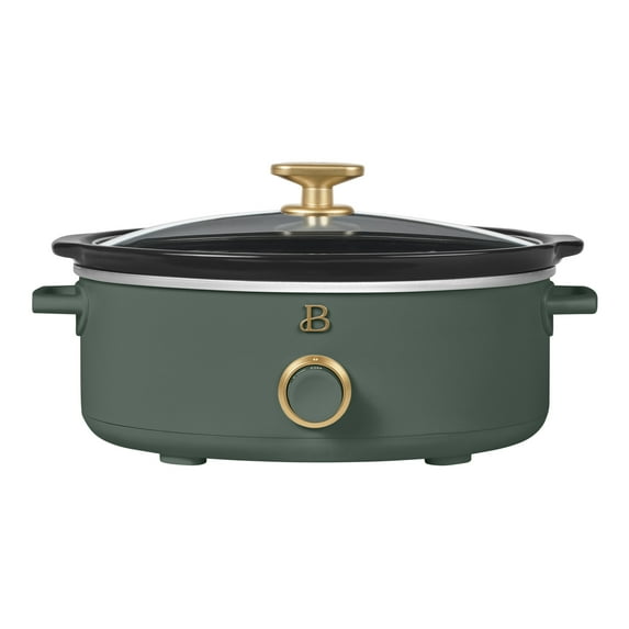 Beautiful 2.5 Qt Dip and Serve Manual Slow Cooker, Thyme Green by Drew Barrymore