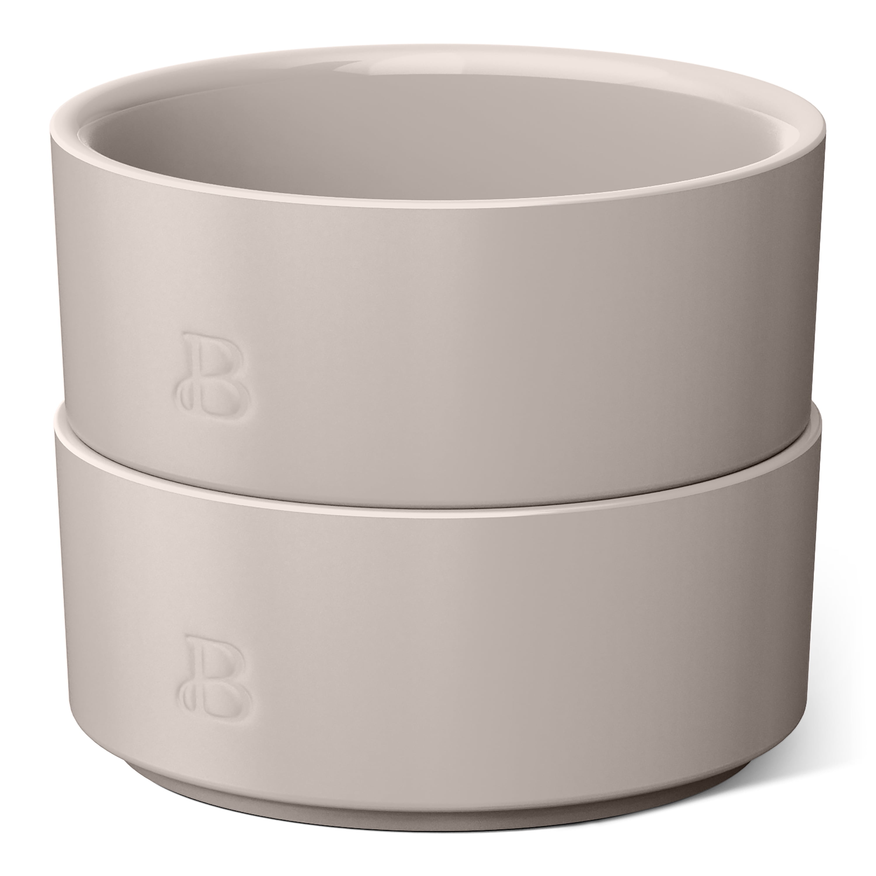 Beautiful 2-Piece Stoneware Ramekin Set, Porcini Taupe by Drew Barrymore