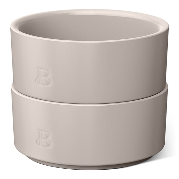 Beautiful 2-Piece Stoneware Ramekin Set, Porcini Taupe by Drew Barrymore