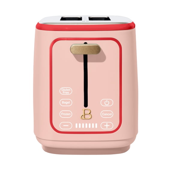 Beautiful 2 Slice Toaster with Touch-Activated Display, Rose and Tomato Red by Drew Barrymore