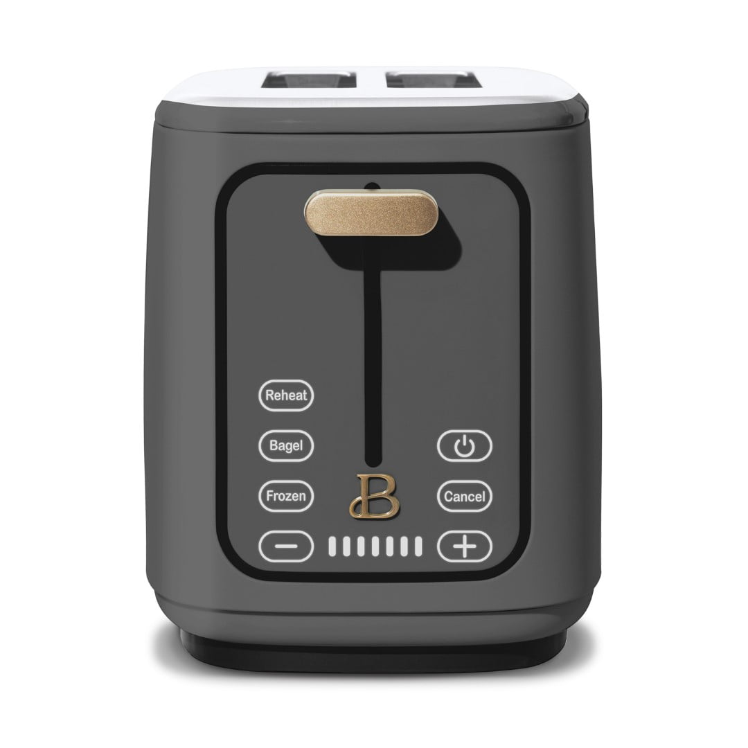 Beautiful 2 Slice Toaster with Touch-Activated Display, Oyster Gray by Drew Barrymore