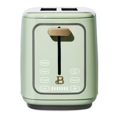 Beautiful 2 Slice Toaster with Touch-Activated Display, Sage Green by Drew Barrymore