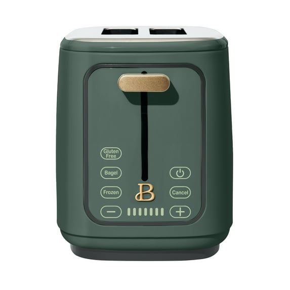 Beautiful 2 Slice Toaster with Touch-Activated Display, Thyme Green by Drew Barrymore