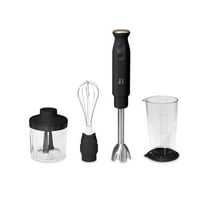 Beautiful 2-Speed Immersion Blender with Chopper & Measuring Cup, Black Sesame by Drew Barrymore