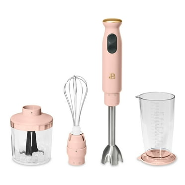 Beautiful 2-Speed Immersion Blender with Chopper & Measuring Cup, Rose by Drew Barrymore