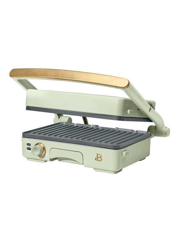 Beautiful 2-in-1 Panini Press & Grill, Sage Green by Drew Barrymore