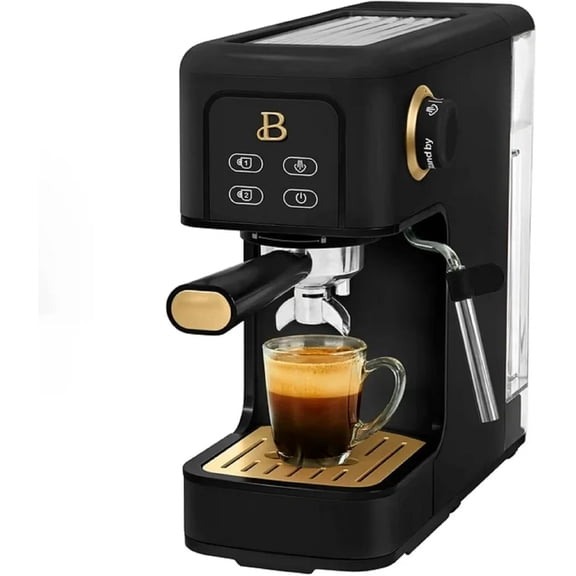 Beautiful 20-Bar Slim Espresso Machine | Single & Double Shot Programmable Brewing, Compact 4.7-in Width, Stainless Cup Warmer, Auto Shut-Off, 50 oz Tank (Black Sesame)