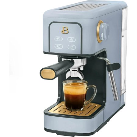 Beautiful 20-Bar Slim Espresso Machine | Single & Double Shot Programmable Brewing, Compact 4.7-in Width, Stainless Cup Warmer, Auto Shut-Off, 50 oz Tank (Cornflower Blue)