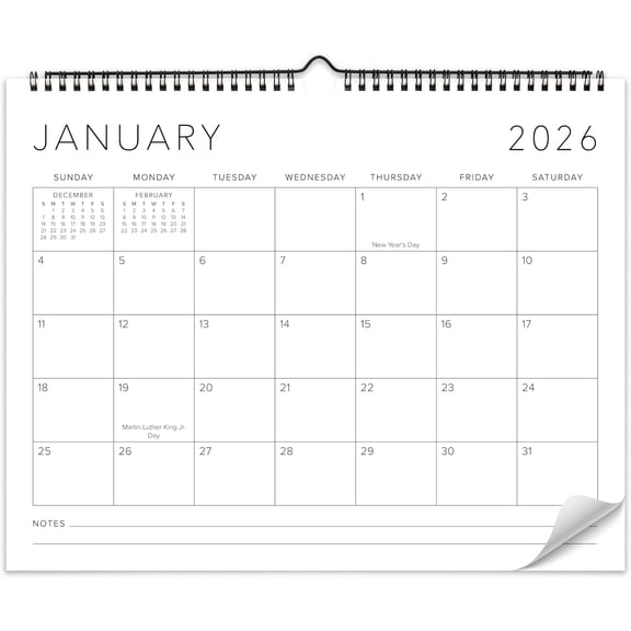 Beautiful 2026 Wall Calendar - Runs until December 2026 - Large 14.5" x 11.5" Office Wall Calendar for Easy Organizing