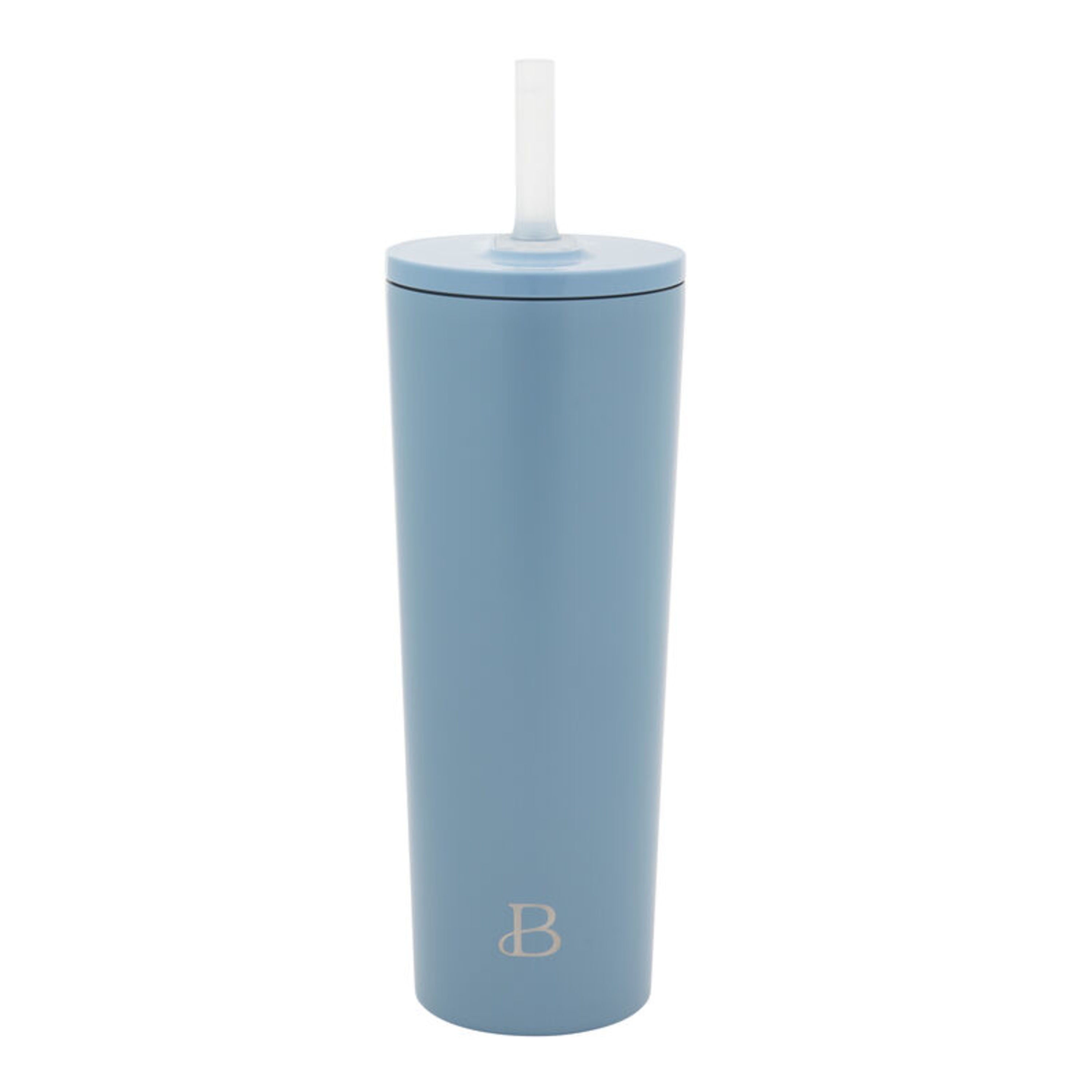 Beautiful 24oz No Drippy Sippy Stainless Steel Tumbler With Straw, Cornflower