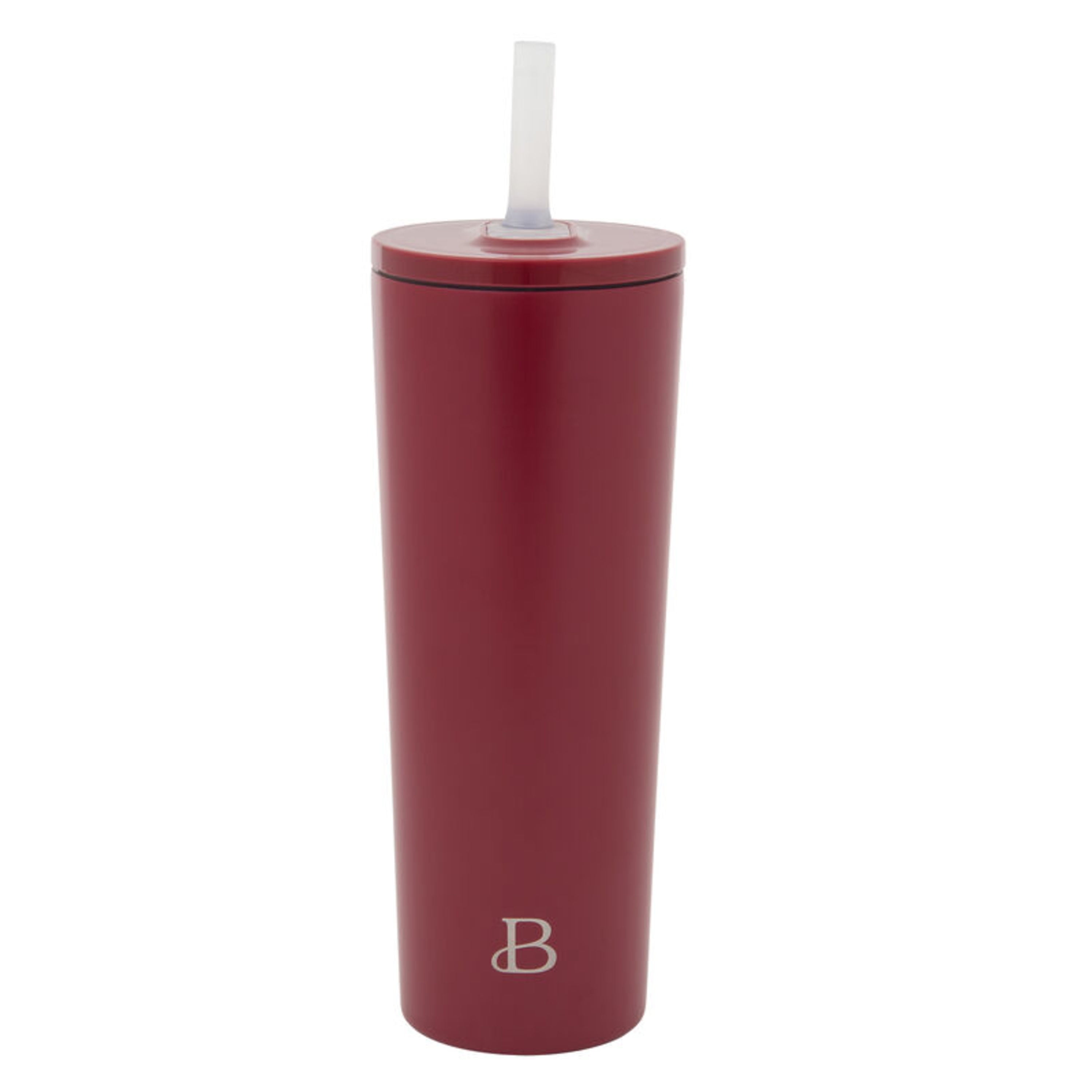 Beautiful 24oz No Drippy Sippy Stainless Steel Tumbler With Straw, Merlot